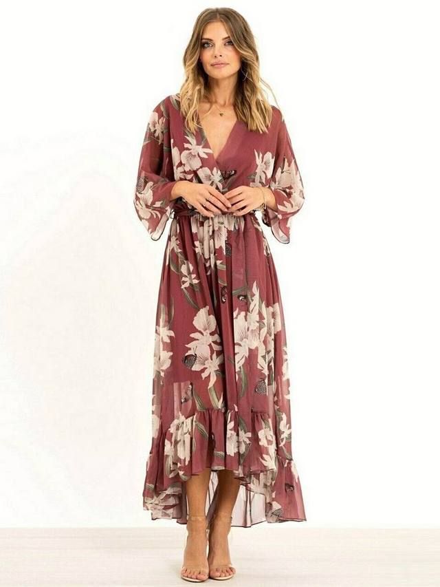 YASMINE - Elegant Kimono Midi Dress