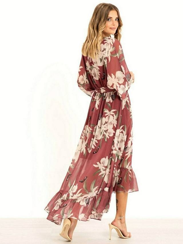 YASMINE - Elegant Kimono Midi Dress