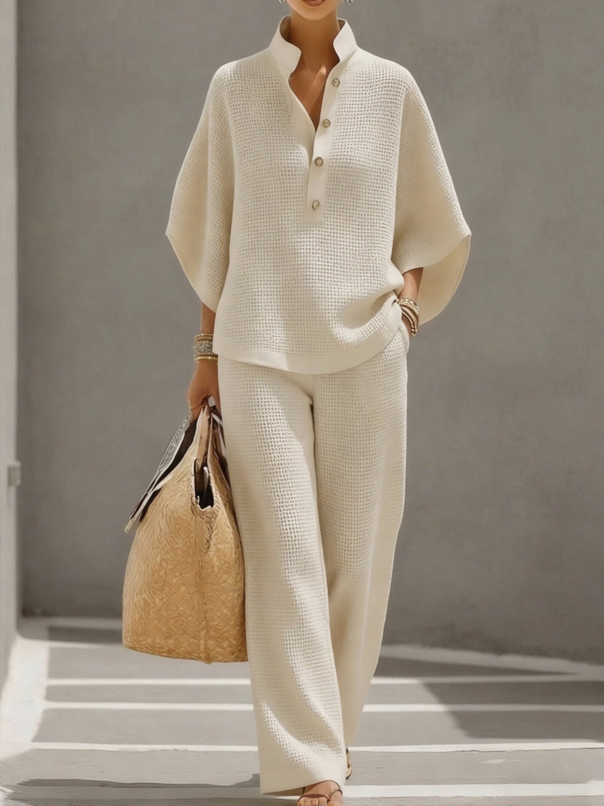 Two-Piece Women's Waffle Set