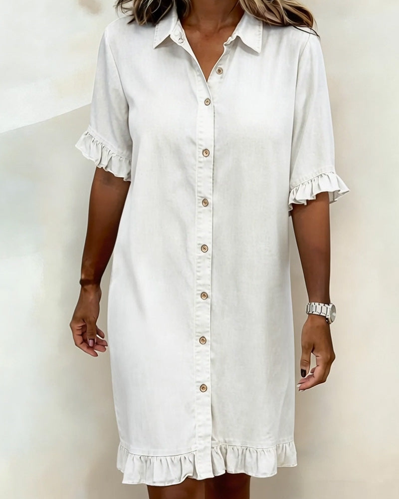 Aria | Comfortable Denim Dress with Flattering Ruching