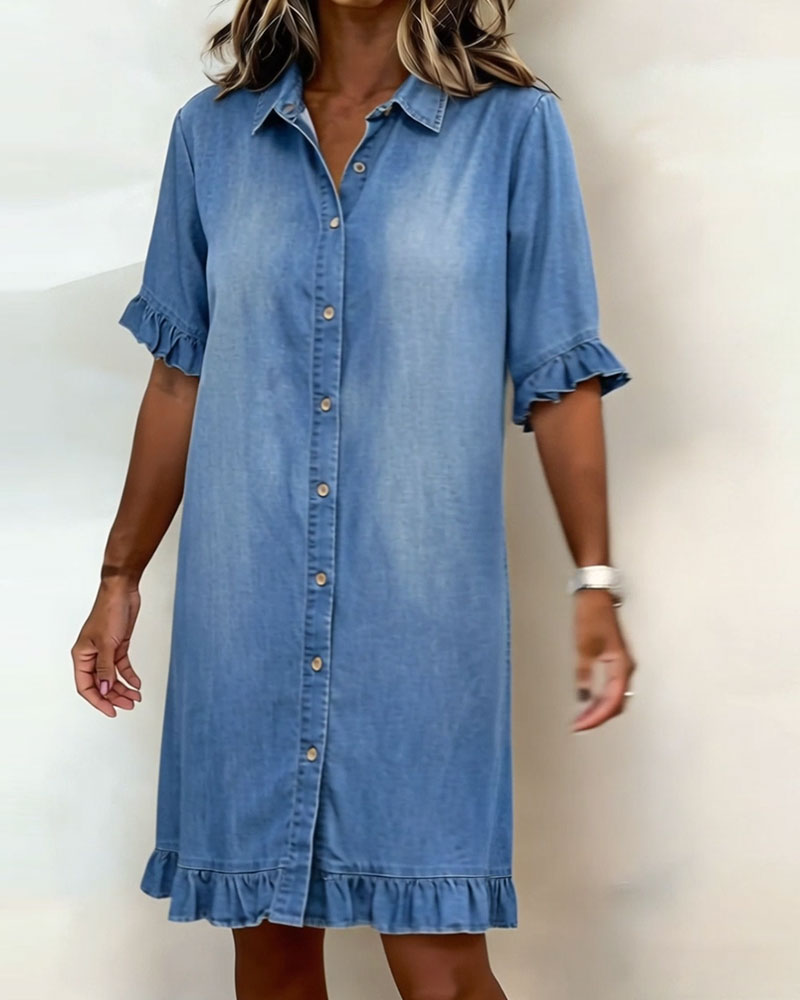 Aria | Comfortable Denim Dress with Flattering Ruching