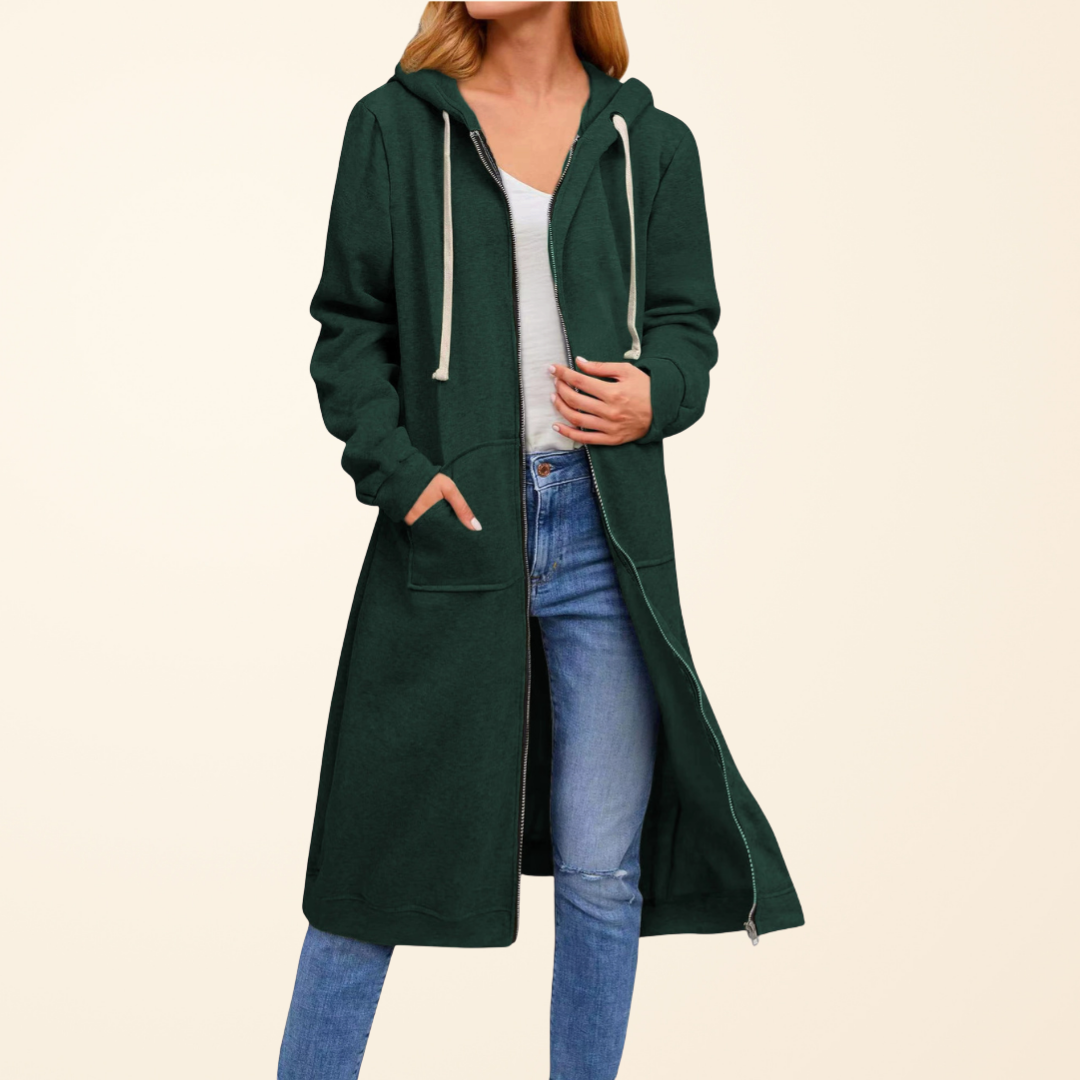 BRIXLEY™ – Relaxed Zip-Up Longline Cardigan