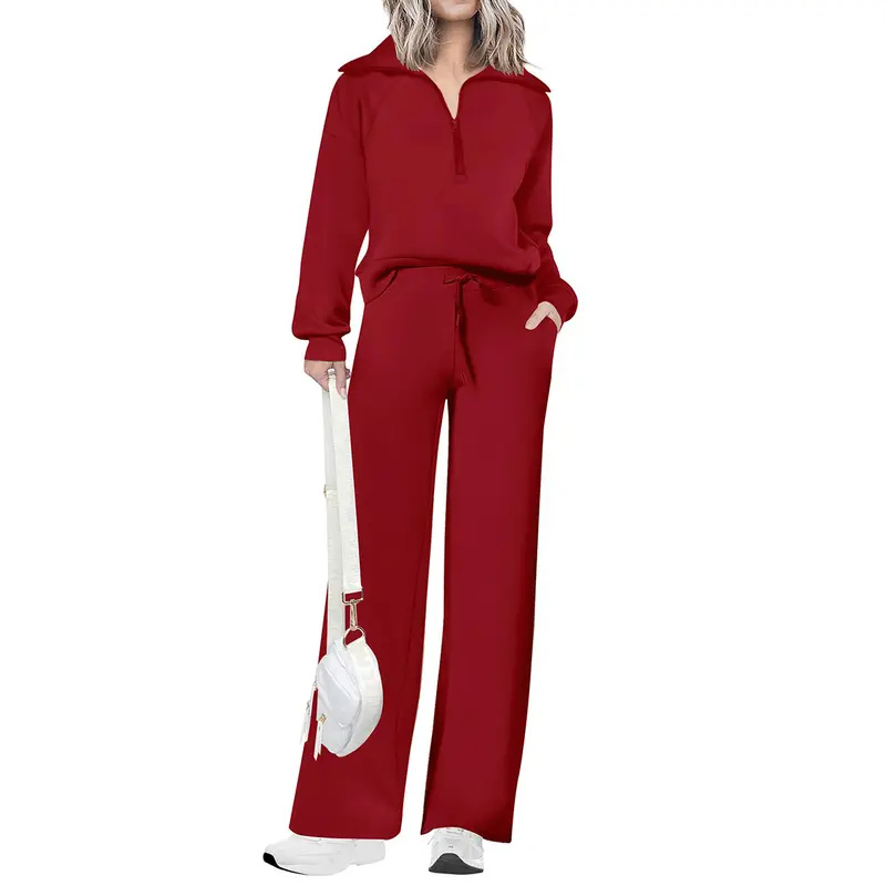 NITA – Casual Matching Sweatshirt and Wide Leg Pants Set