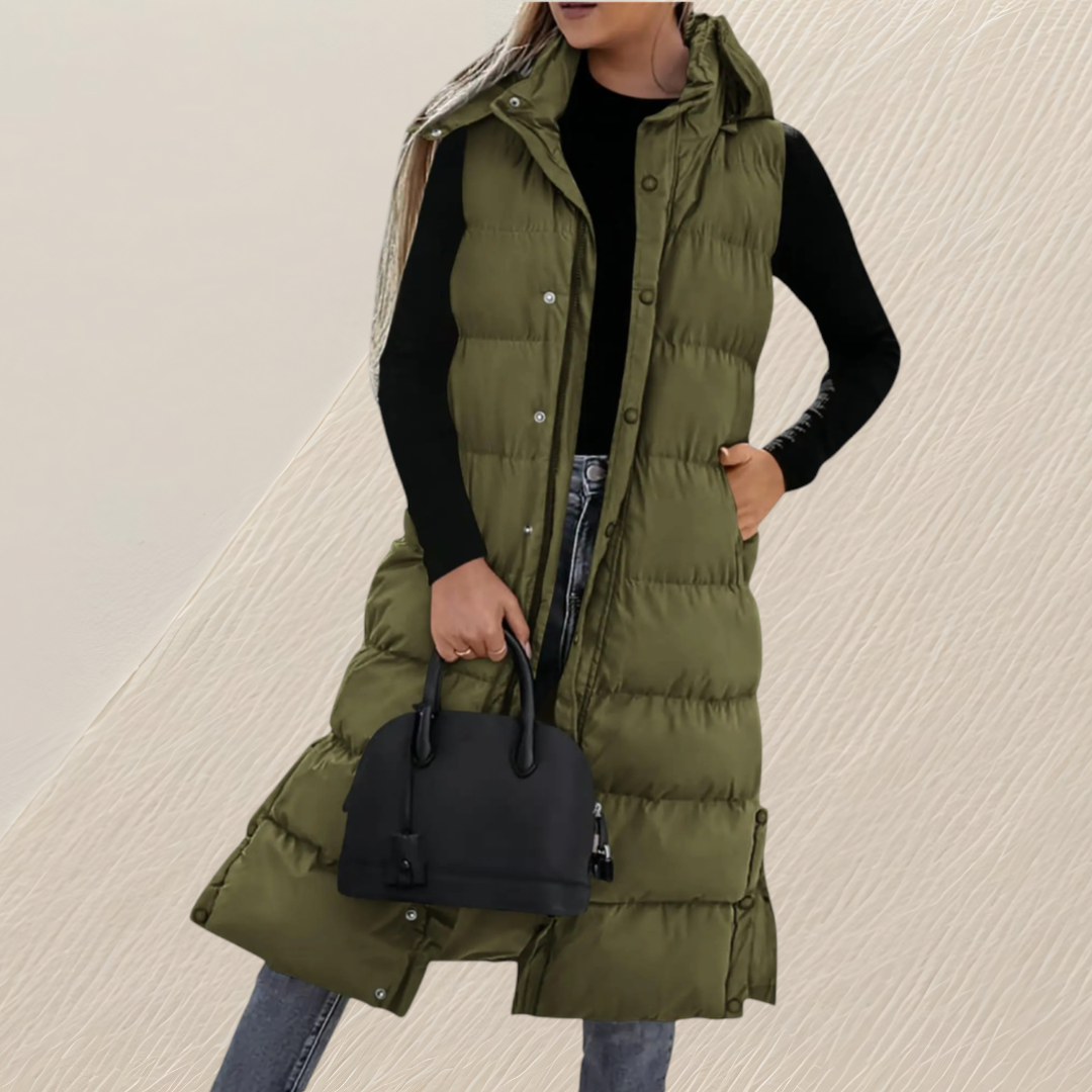 Elara Hooded Maxi Puffer Vest