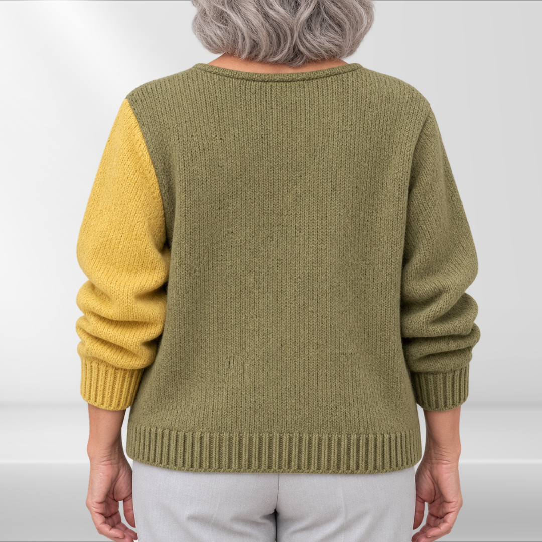 Catherine | Asymmetric Colour-Block Sweater