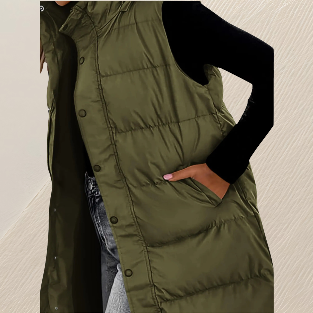 Elara Hooded Maxi Puffer Vest