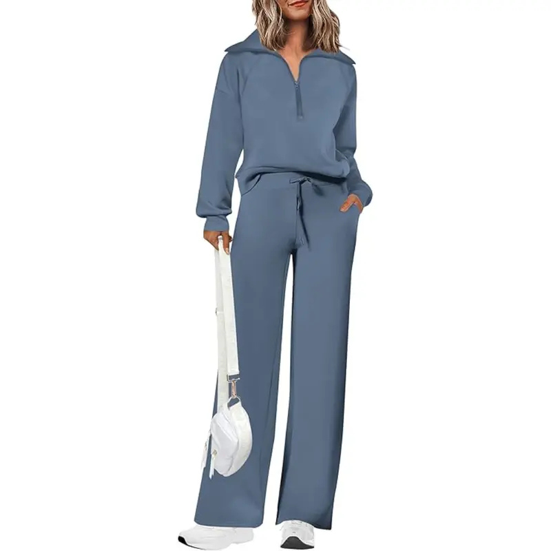 NITA – Casual Matching Sweatshirt and Wide Leg Pants Set