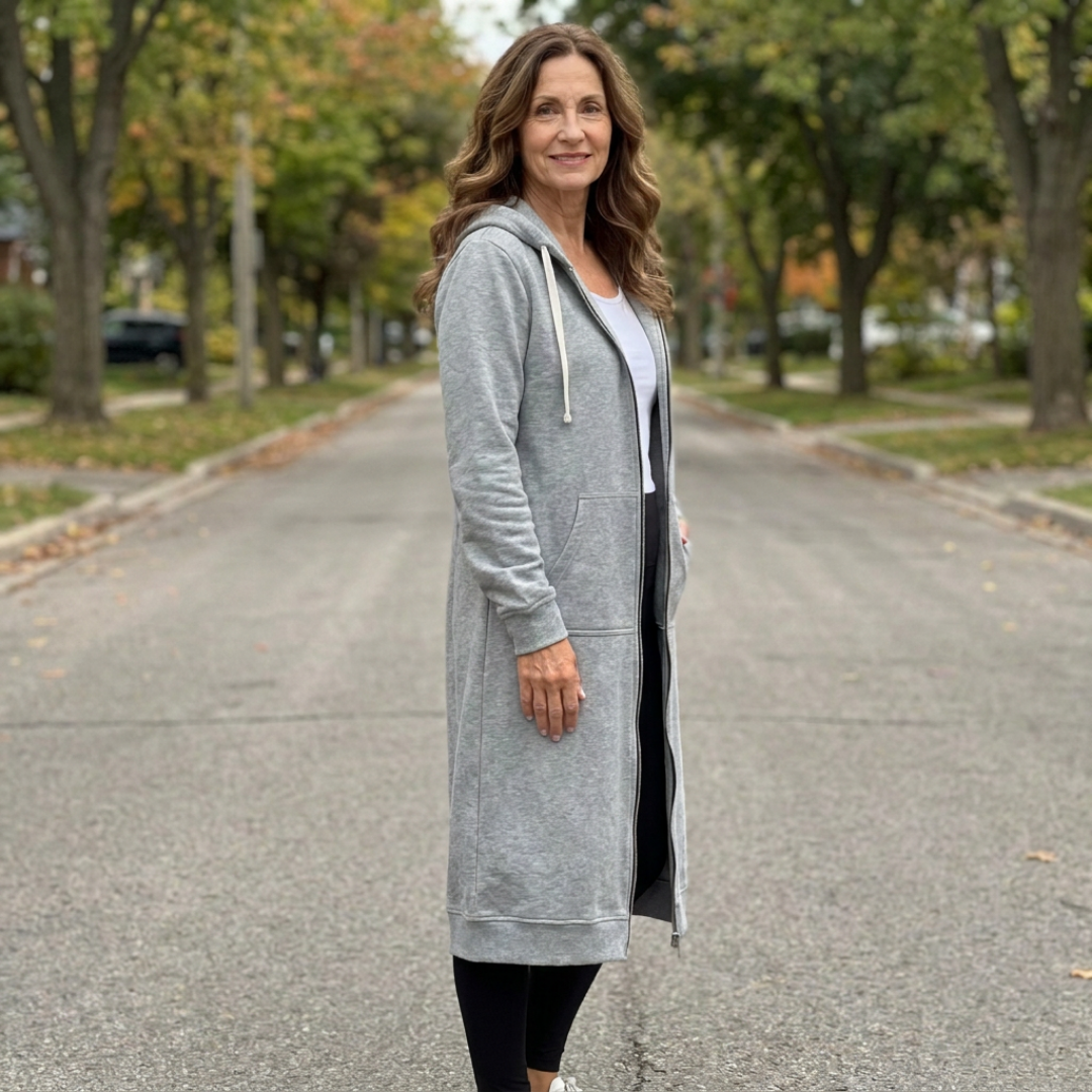 BRIXLEY™ – Relaxed Zip-Up Longline Cardigan