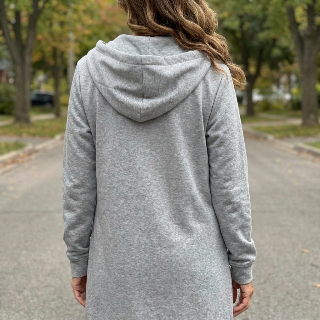 BRIXLEY™ – Relaxed Zip-Up Longline Cardigan