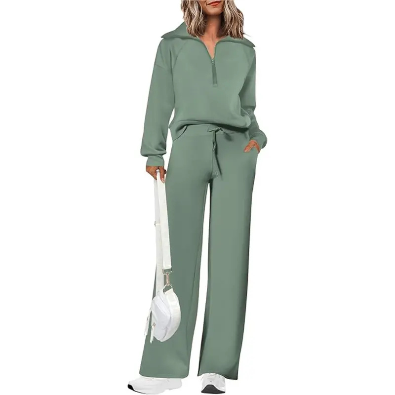 NITA – Casual Matching Sweatshirt and Wide Leg Pants Set