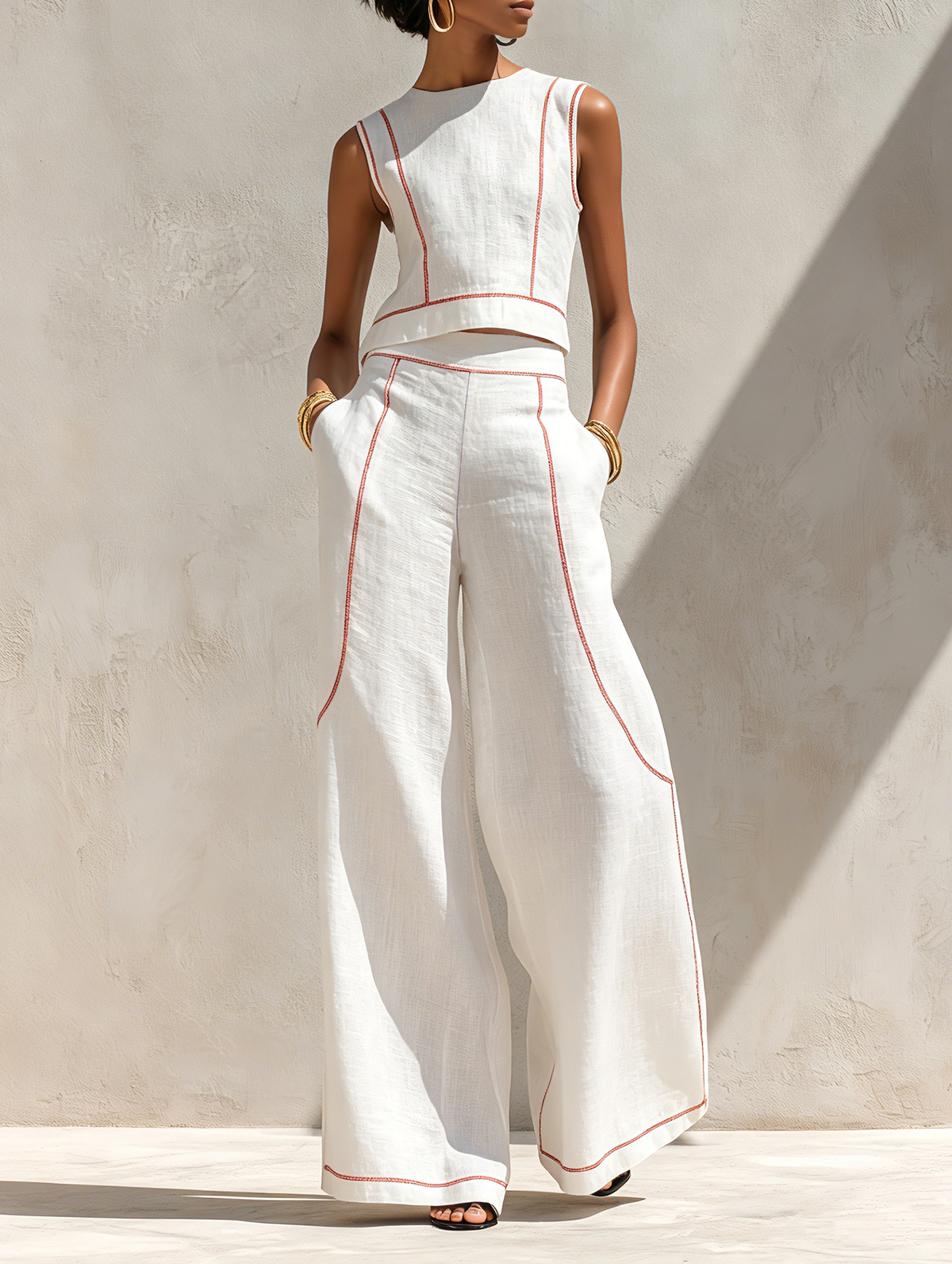 Margot | Sleeveless Wide-Leg Set