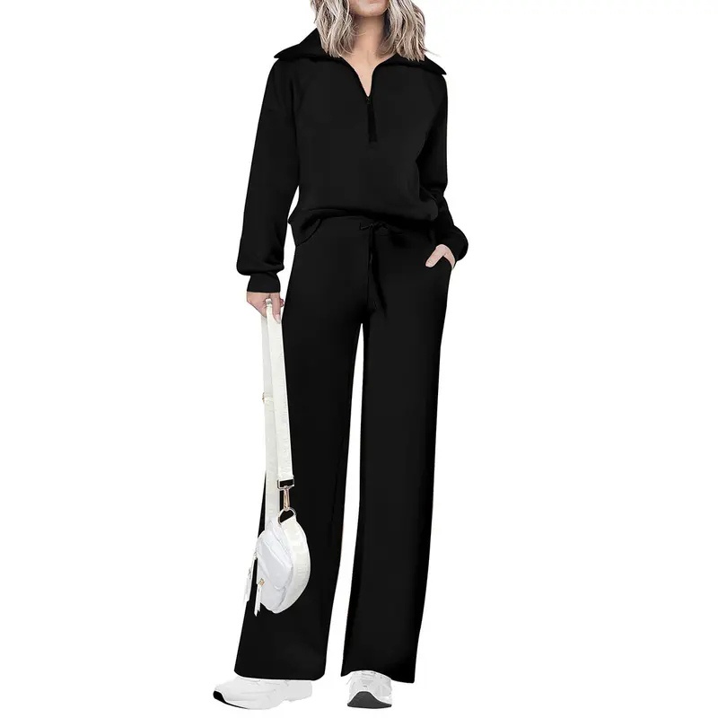 NITA – Casual Matching Sweatshirt and Wide Leg Pants Set