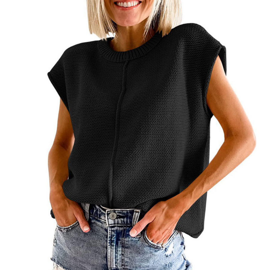 MAISIE | Casual Minimalist Crewneck Sleeveless Top