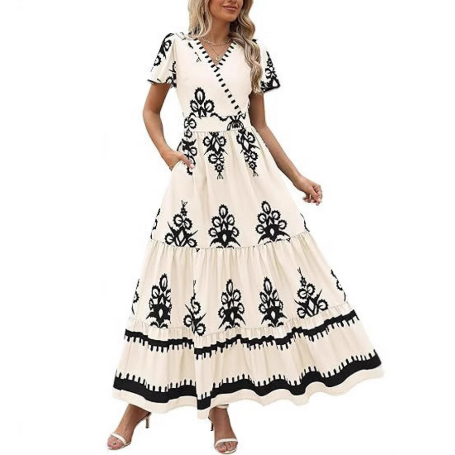 HELLENORE - Casual Chic Floral Maxi Dress