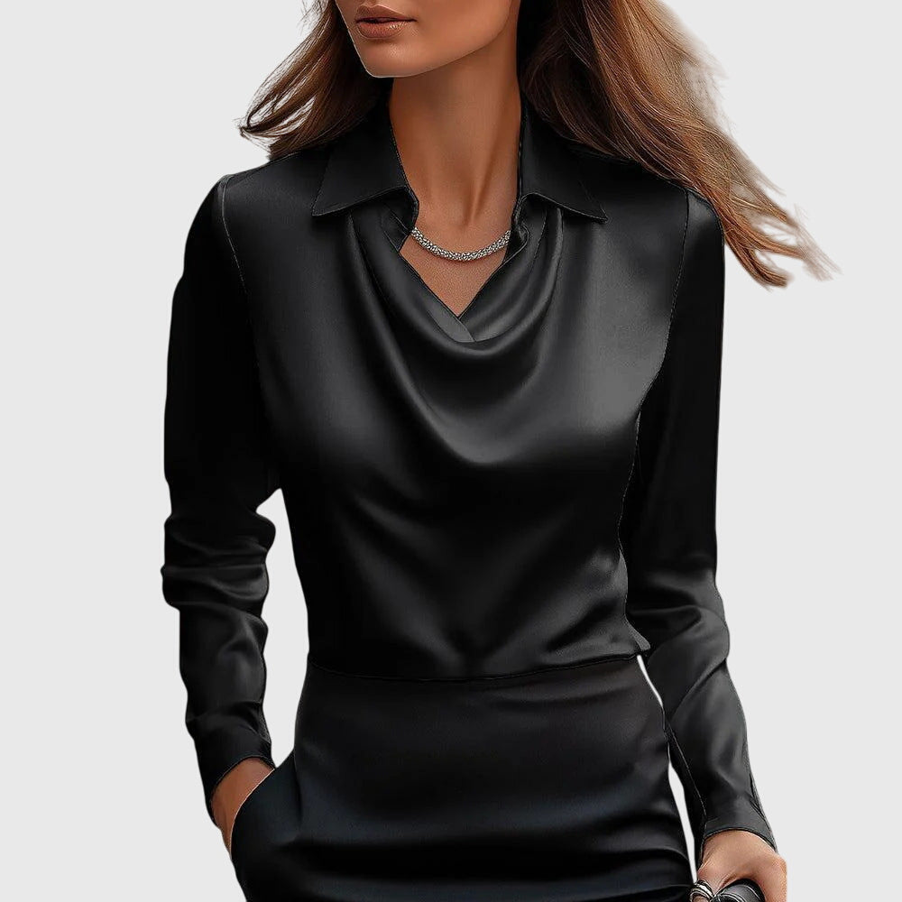 Brooklyn | Draped Satin-Look Blouse