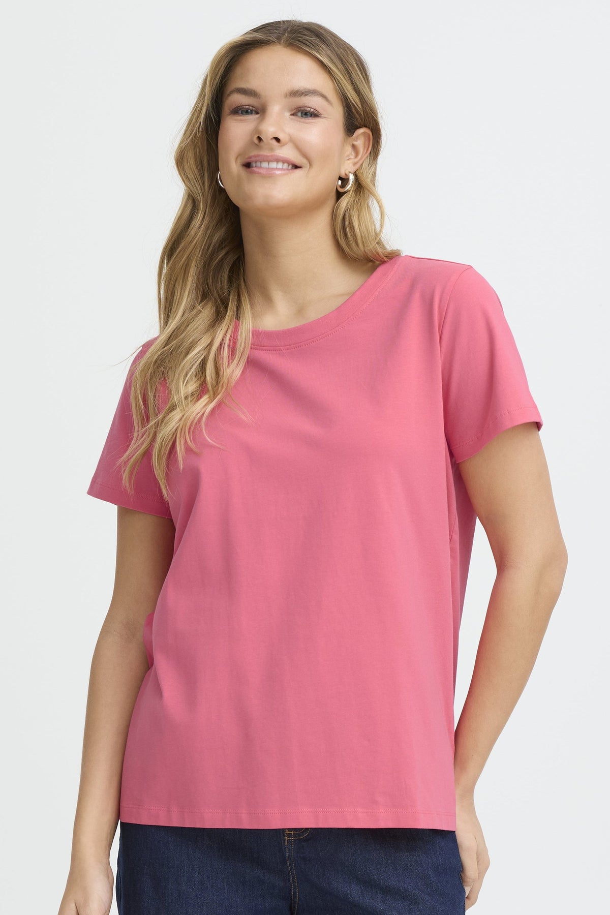 Essential Cotton Stretch Crew Neck T-Shirt