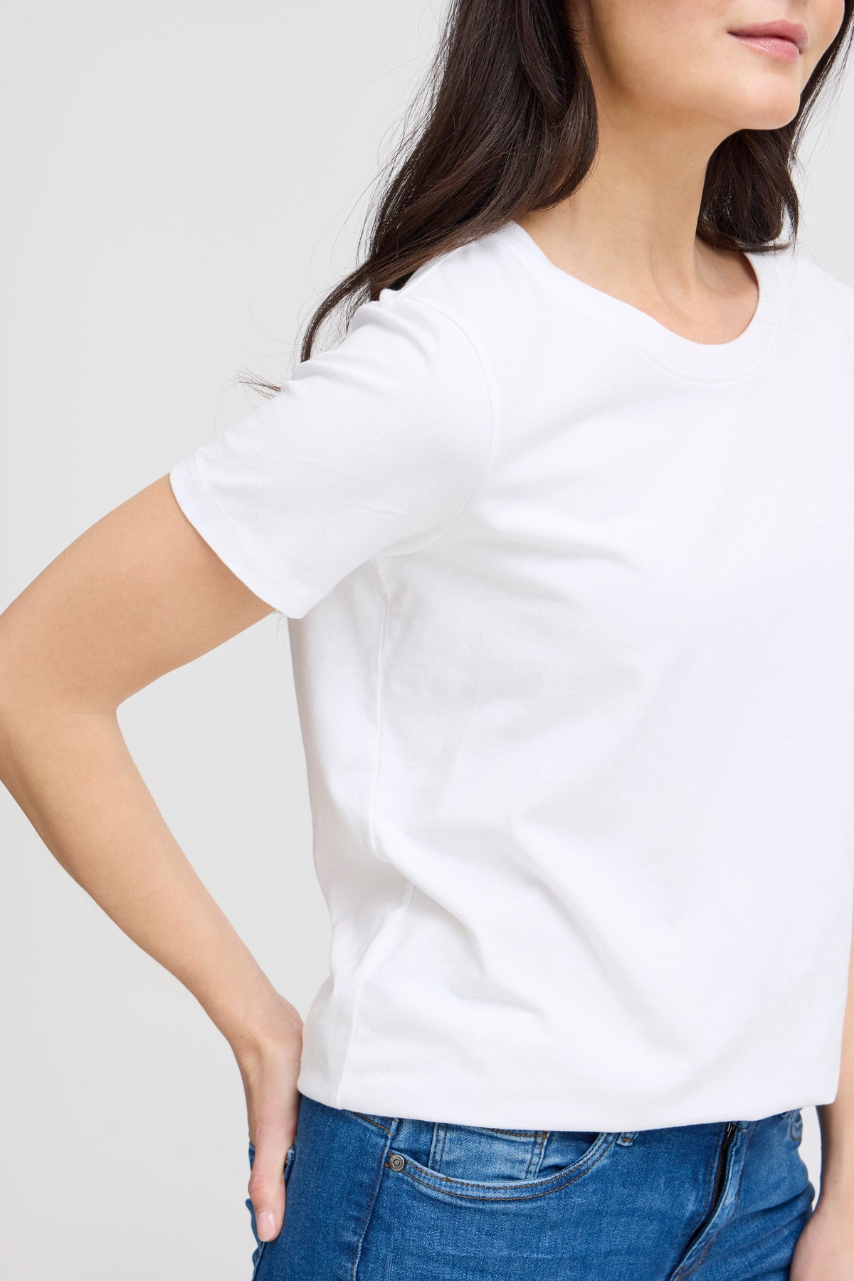 Essential Cotton Stretch Crew Neck T-Shirt