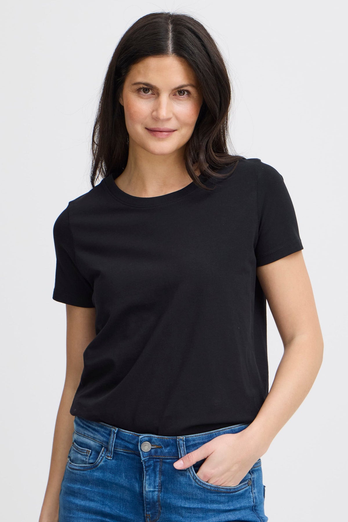 Essential Cotton Stretch Crew Neck T-Shirt