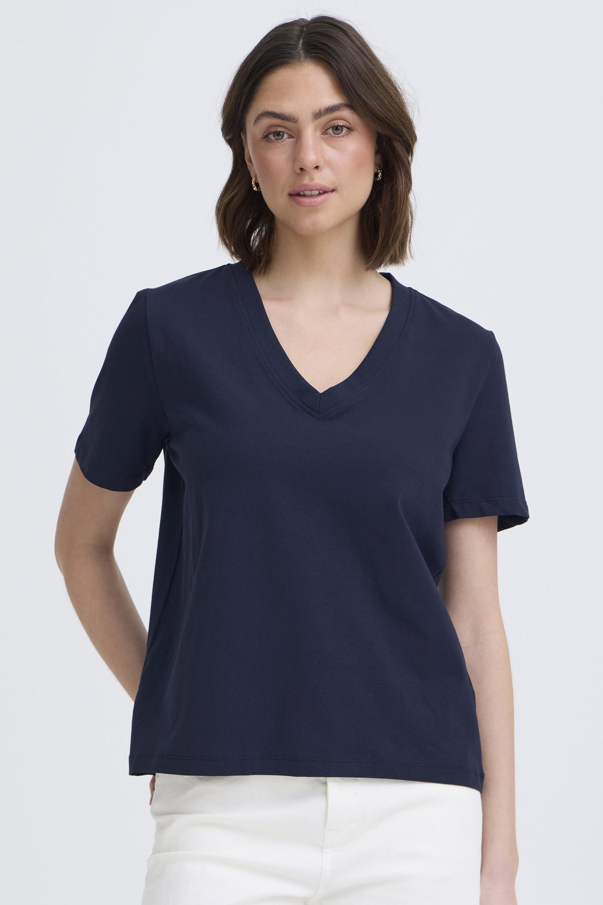 Classic Stretch Cotton V-Neck Tee