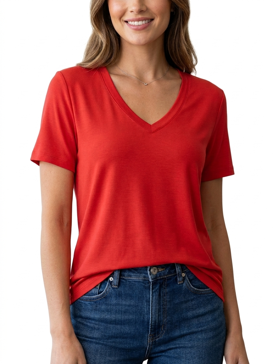 Bamboo Blend V-Neck Tee