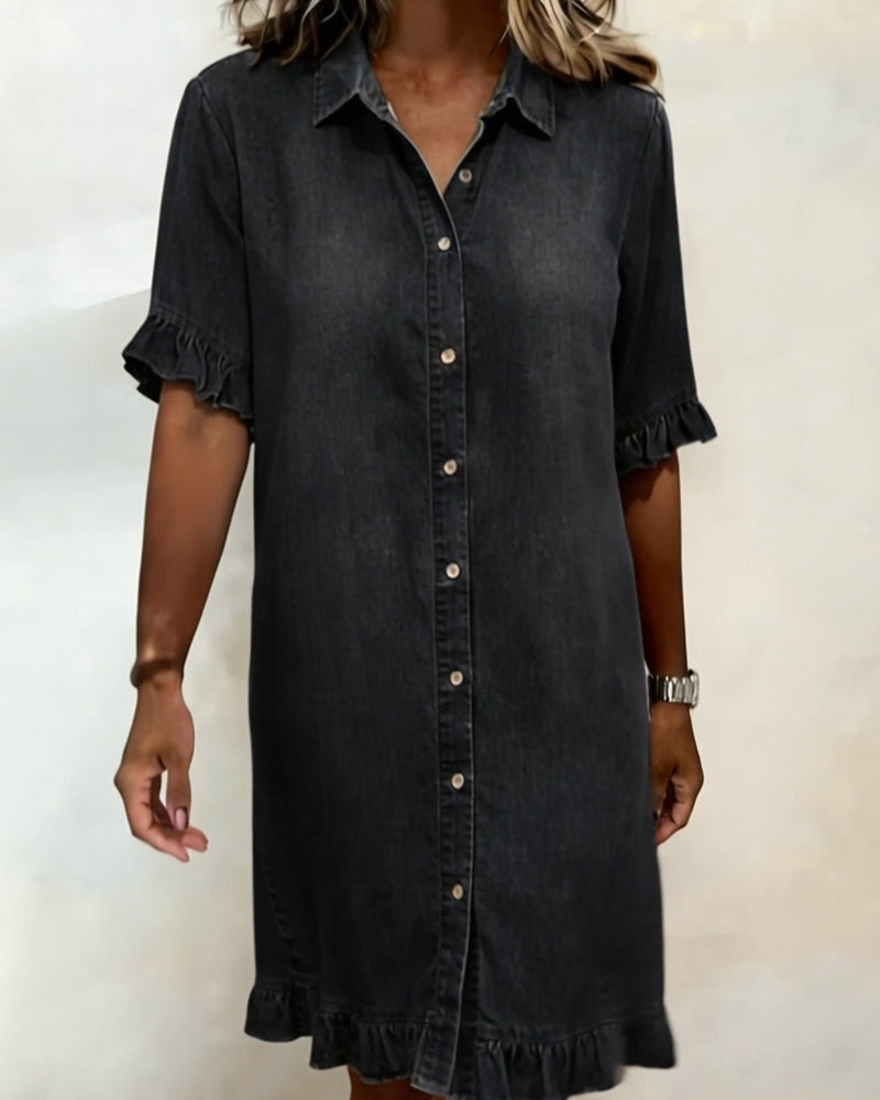 Aria | Comfortable Denim Dress with Flattering Ruching
