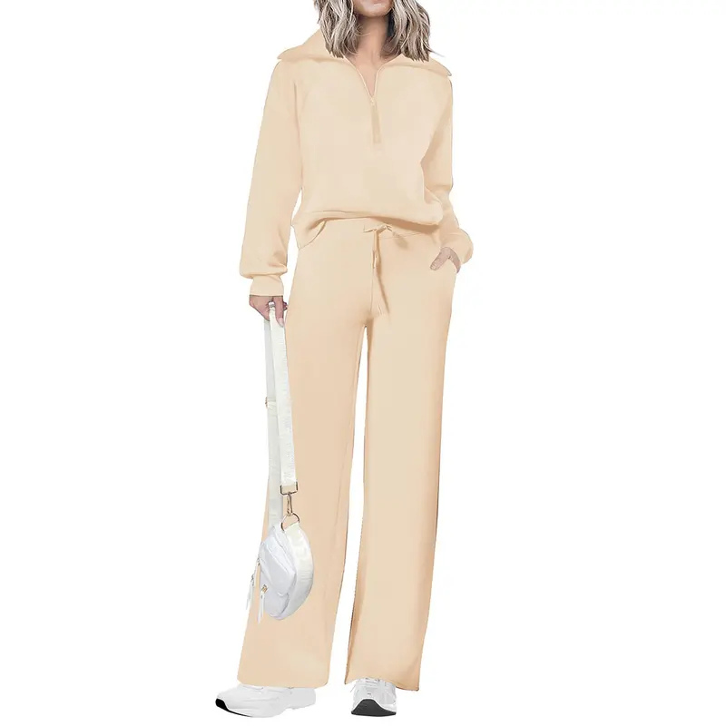 NITA – Casual Matching Sweatshirt and Wide Leg Pants Set