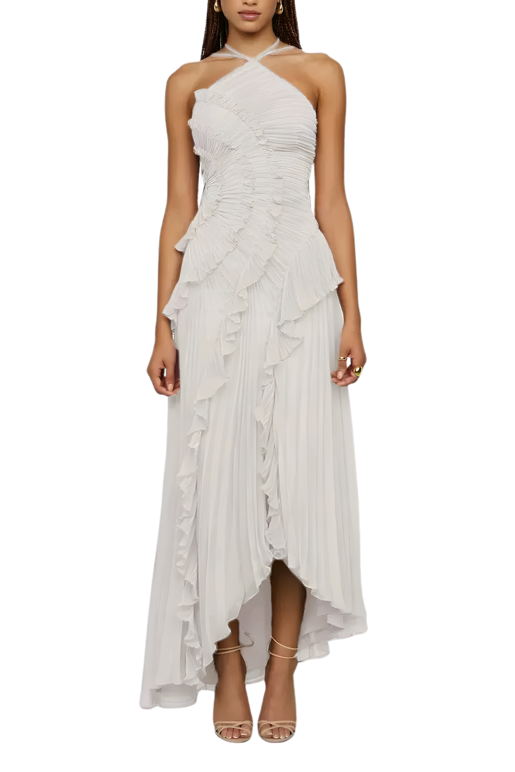 Léa – Sexy Ruffle Halter A-Line Dress