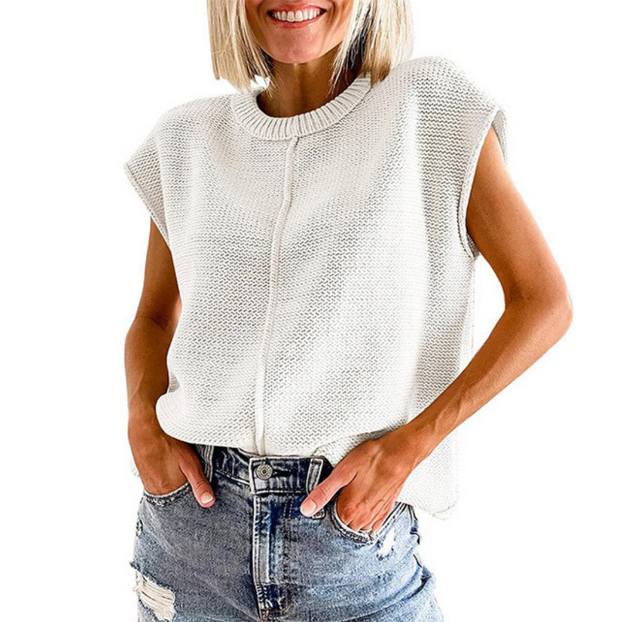 MAISIE | Casual Minimalist Crewneck Sleeveless Top