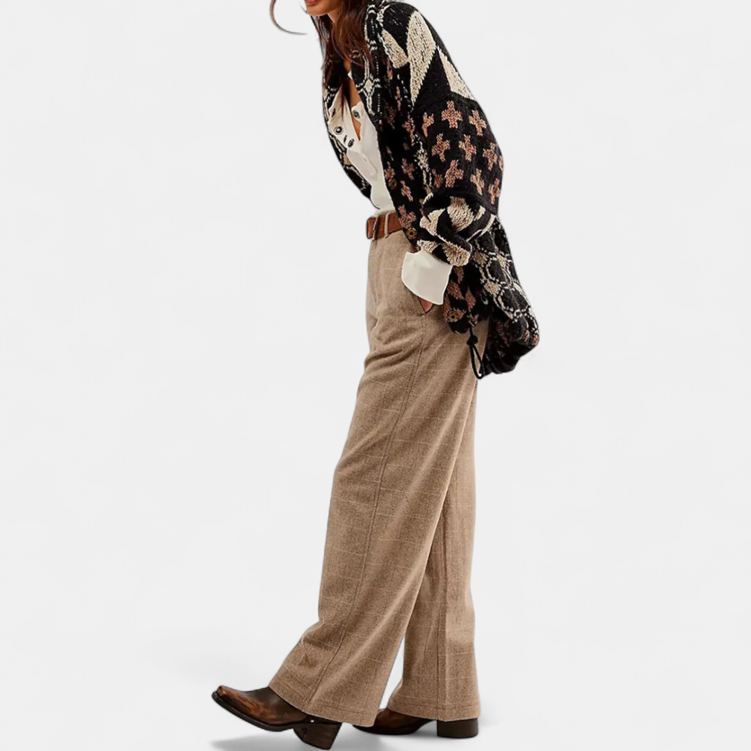 YOLANDA™ – Y2K Abstract Print Oversized Cardigan