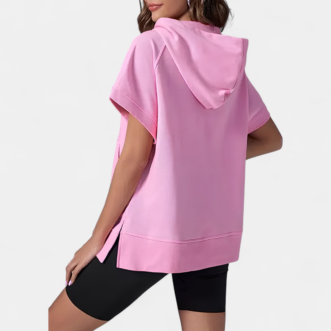 WINNIE™ – Relaxed Hooded Short-Sleeve Sweatshirt