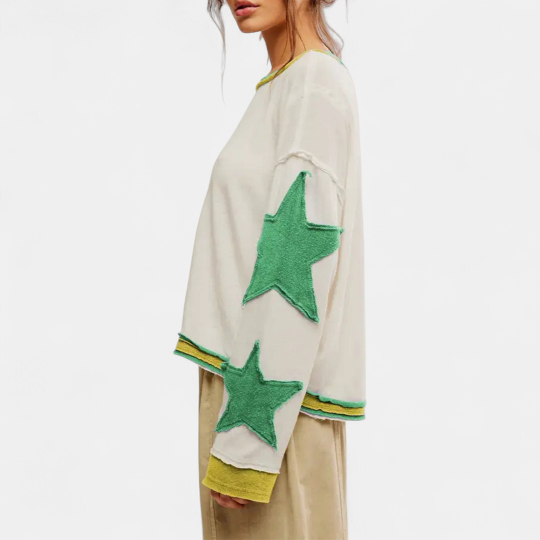 BRYNN™ – Printed Drop-Shoulder Sweatshirt