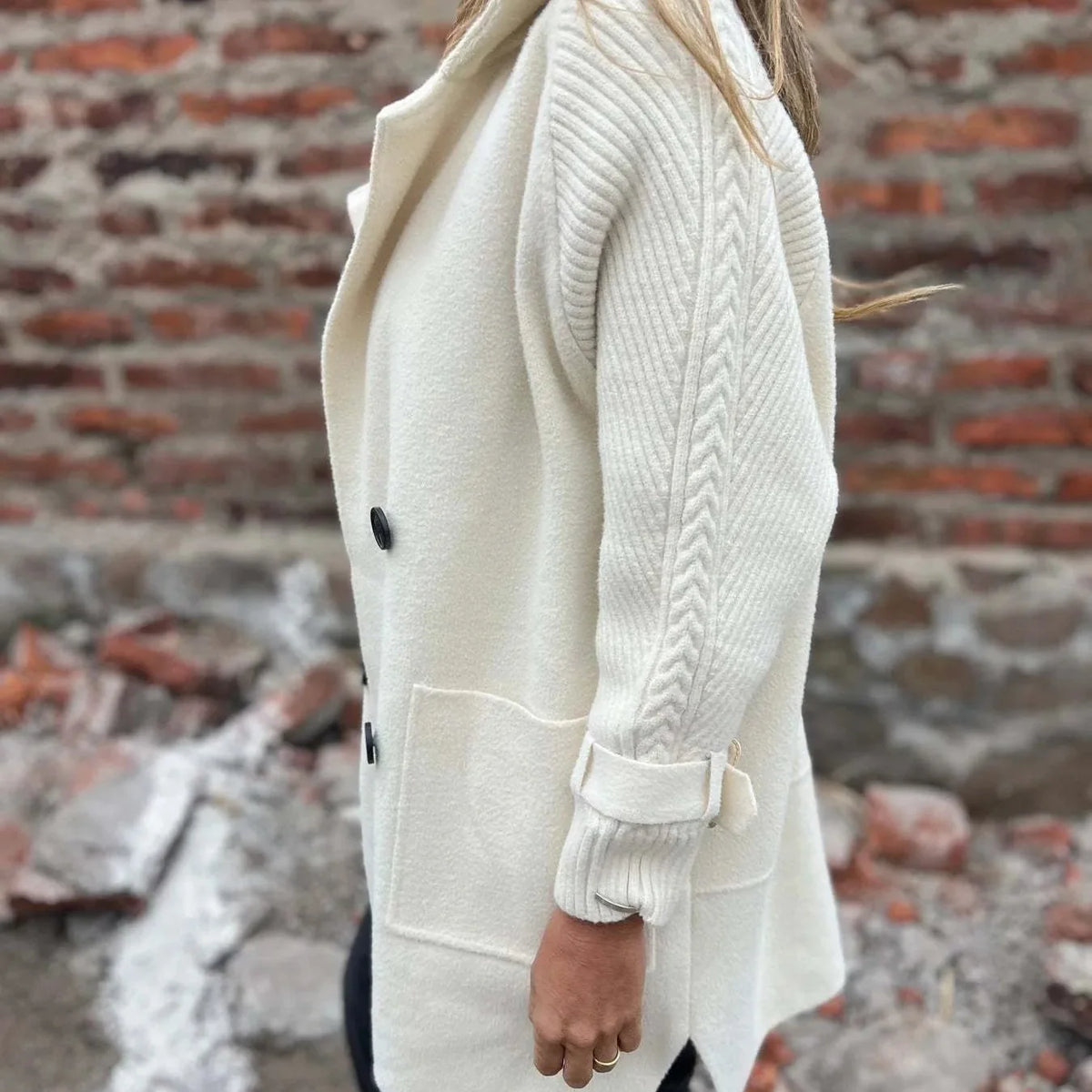 Matilda | Knit Sleeve Longline Coat