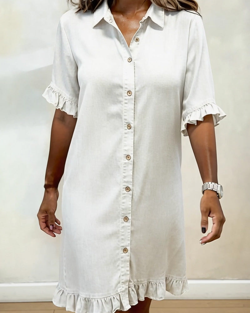 Aria | Comfortable Denim Dress with Flattering Ruching