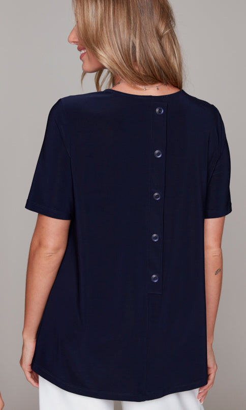 Button-Back Swing Tee