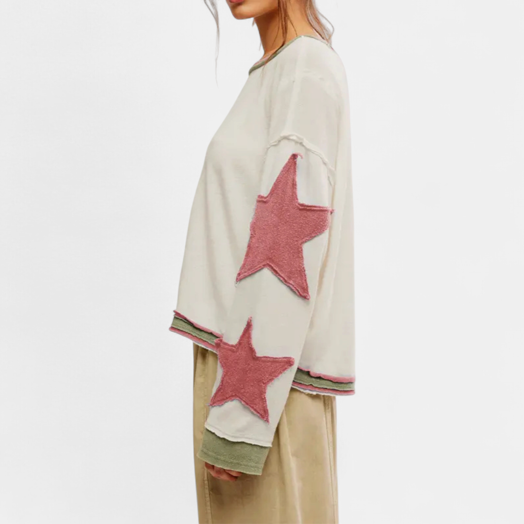 BRYNN™ – Printed Drop-Shoulder Sweatshirt