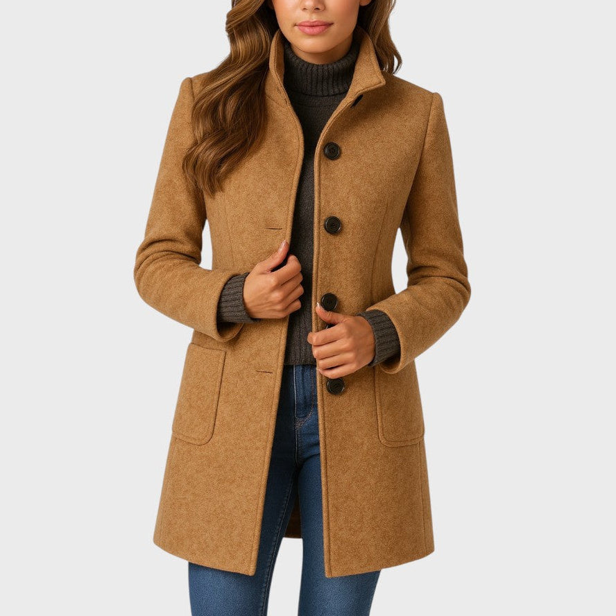 Clara | Elegant Tailored Button-Front Coat