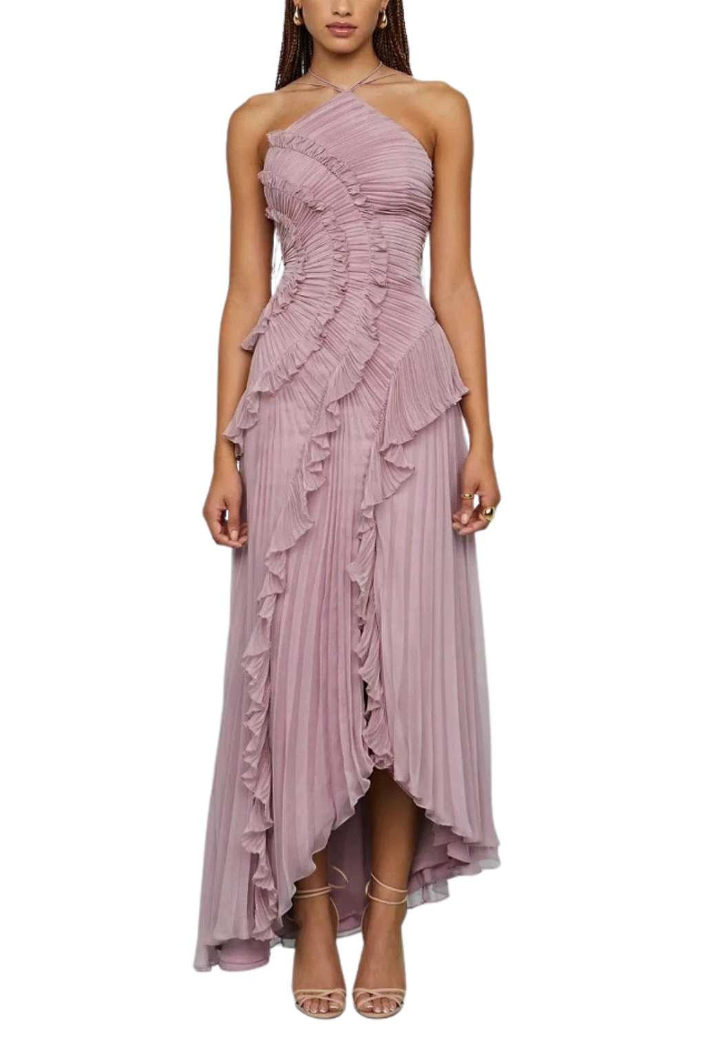 Léa – Sexy Ruffle Halter A-Line Dress