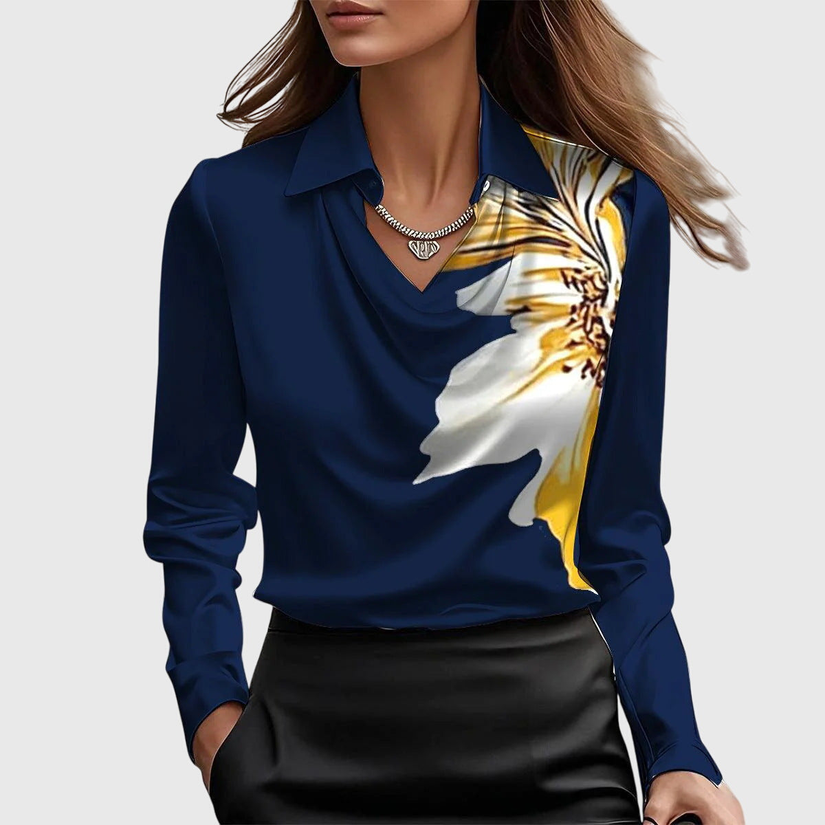 Brooklyn | Draped Satin-Look Blouse