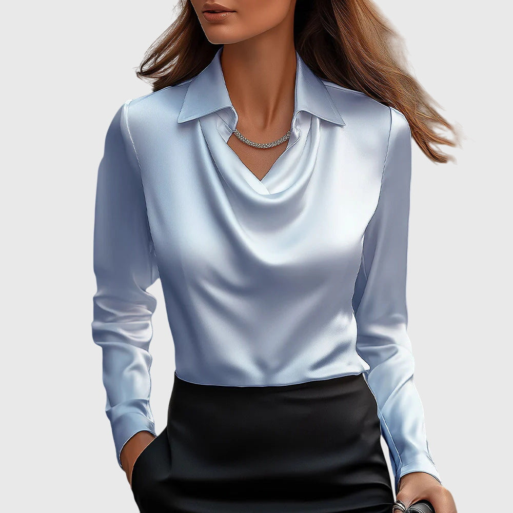 Brooklyn | Draped Satin-Look Blouse