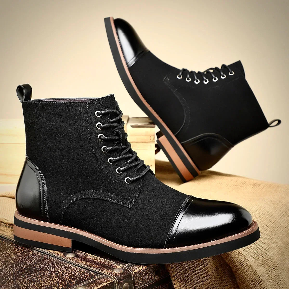 Oliver | Two-Tone Oxford Ankle Boots