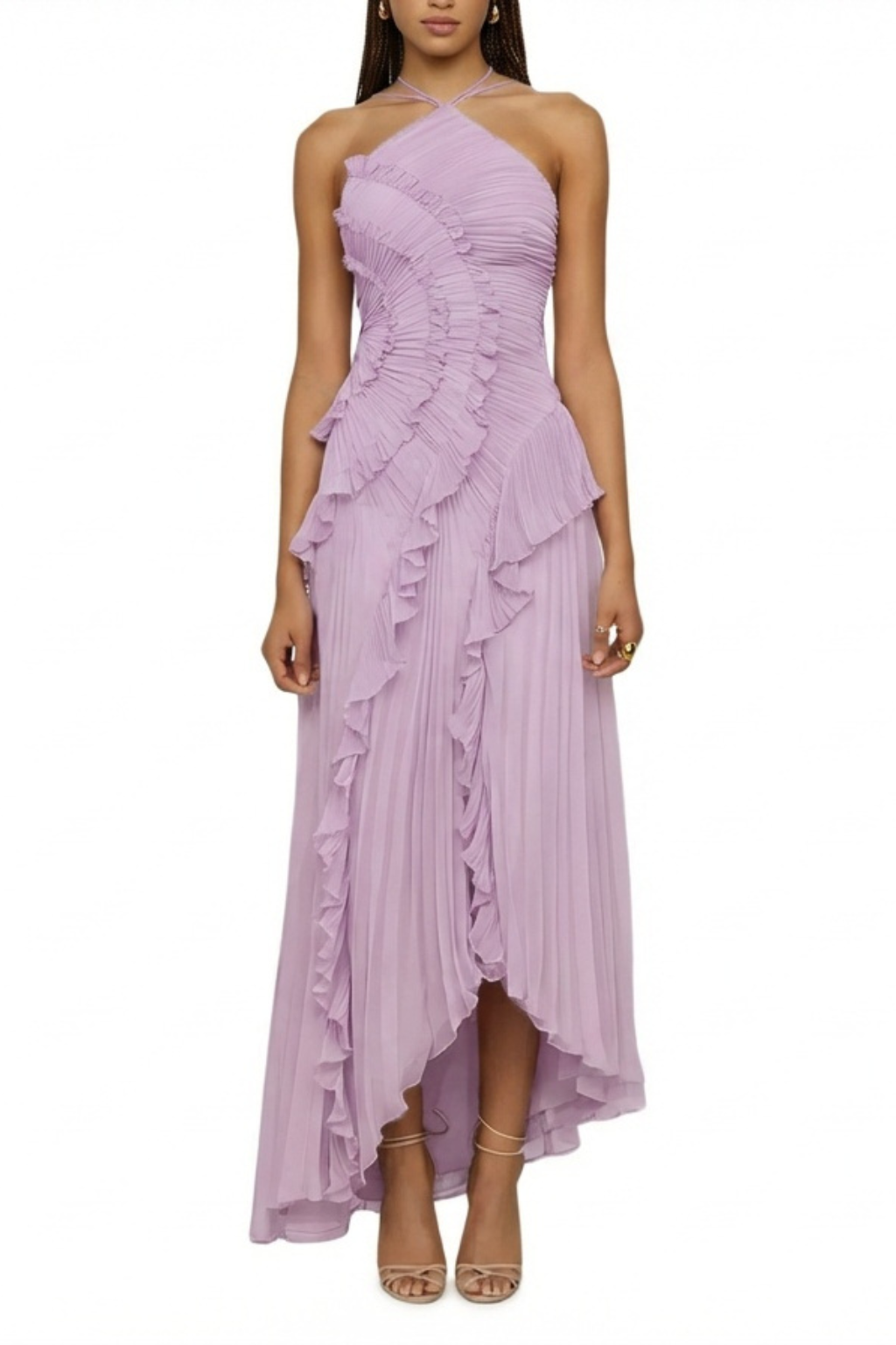 Léa – Sexy Ruffle Halter A-Line Dress