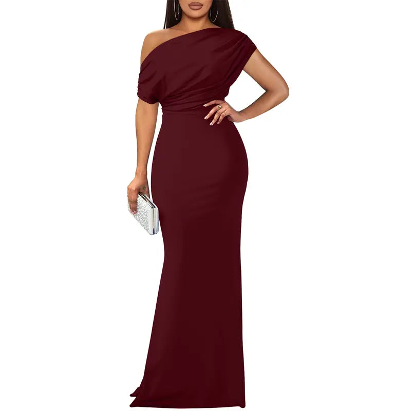 KAYA – Elegant Off-Shoulder Bodycon Evening Gown