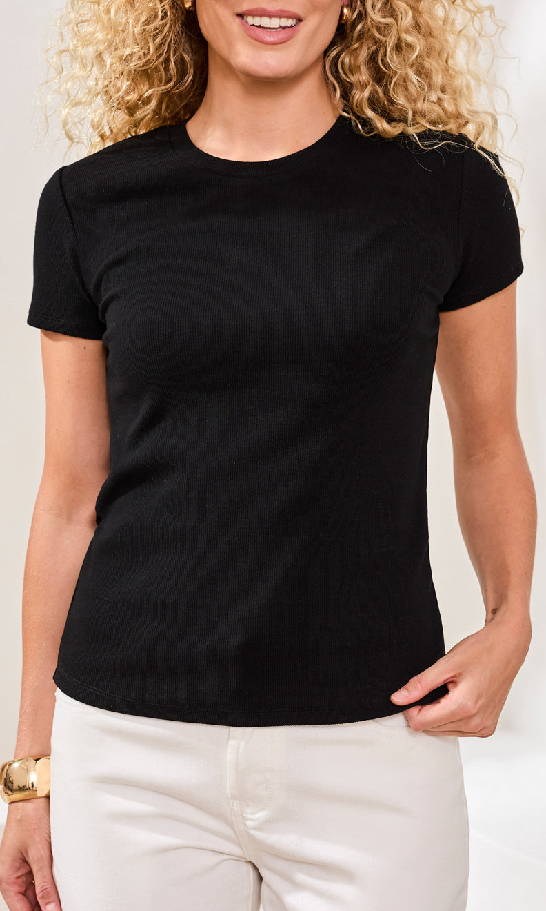 Essential Ribbed Stretch Tee