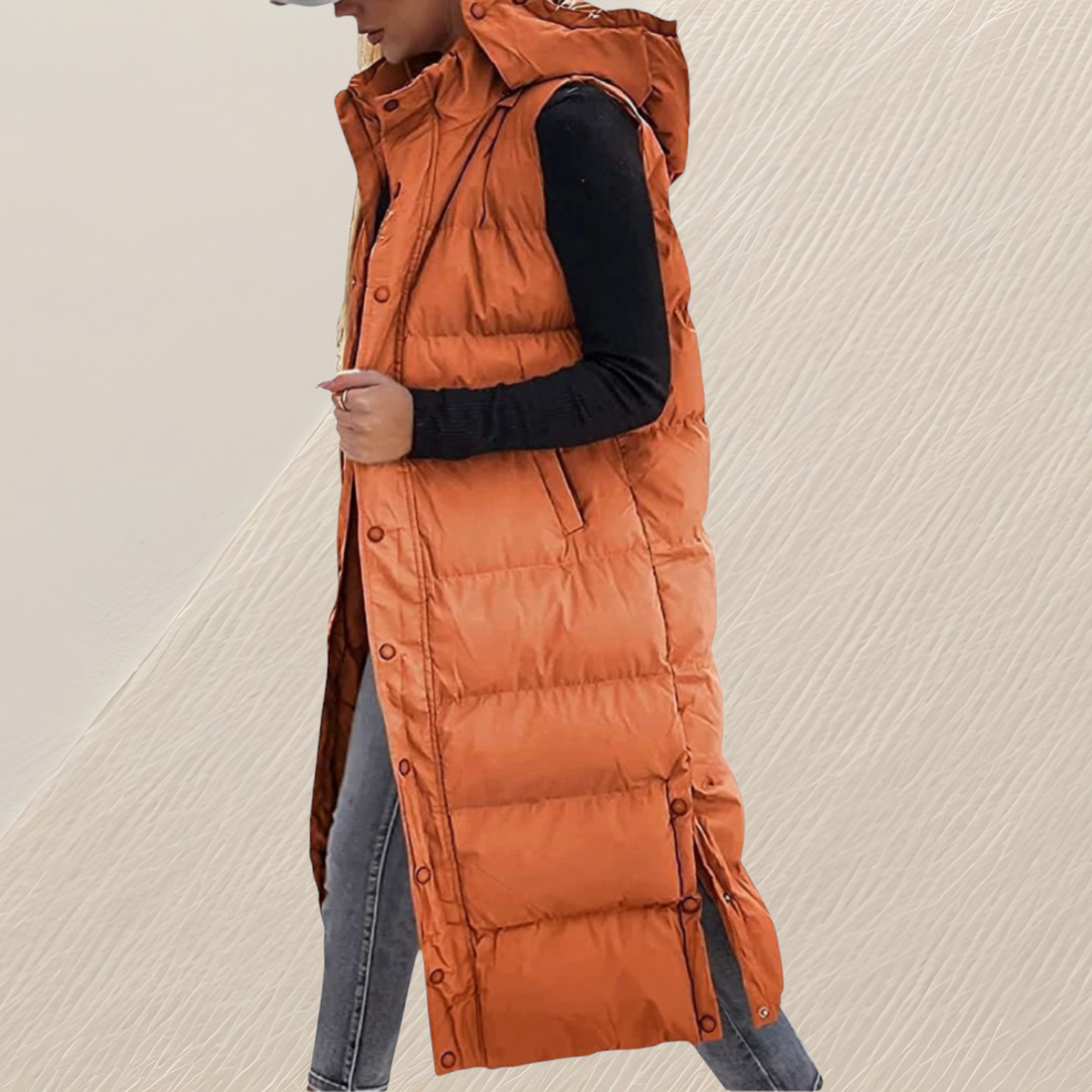 Elara Hooded Maxi Puffer Vest