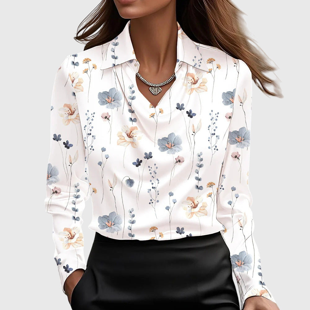 Brooklyn | Draped Satin-Look Blouse