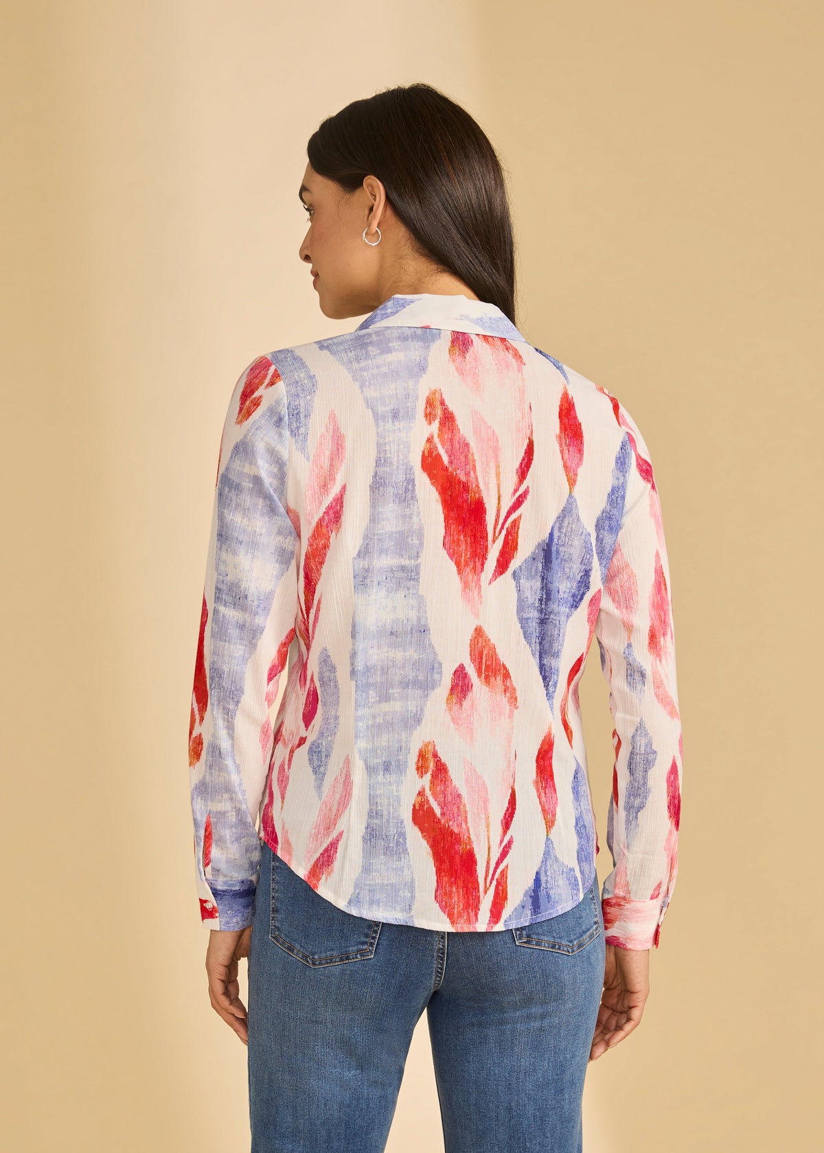 Abstract Brushstroke Print Button-Up Shirt