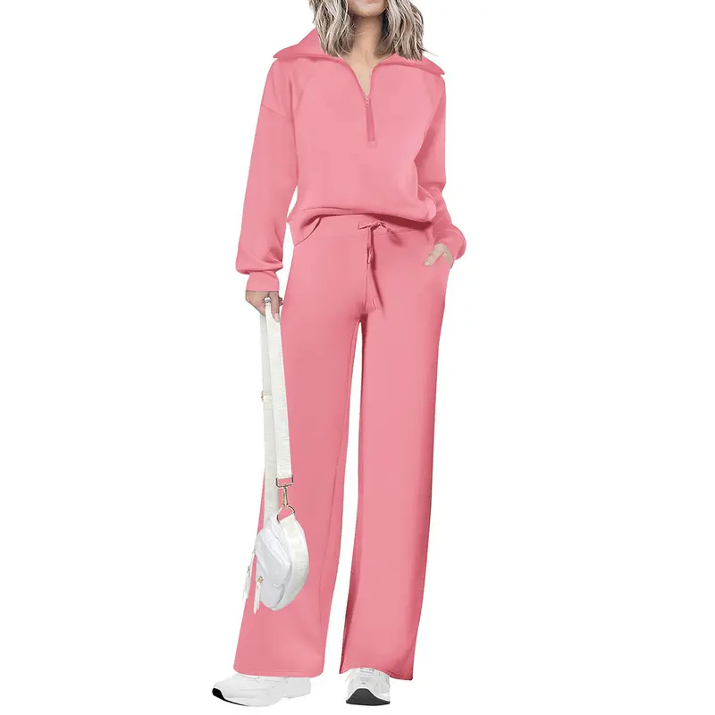 NITA – Casual Matching Sweatshirt and Wide Leg Pants Set