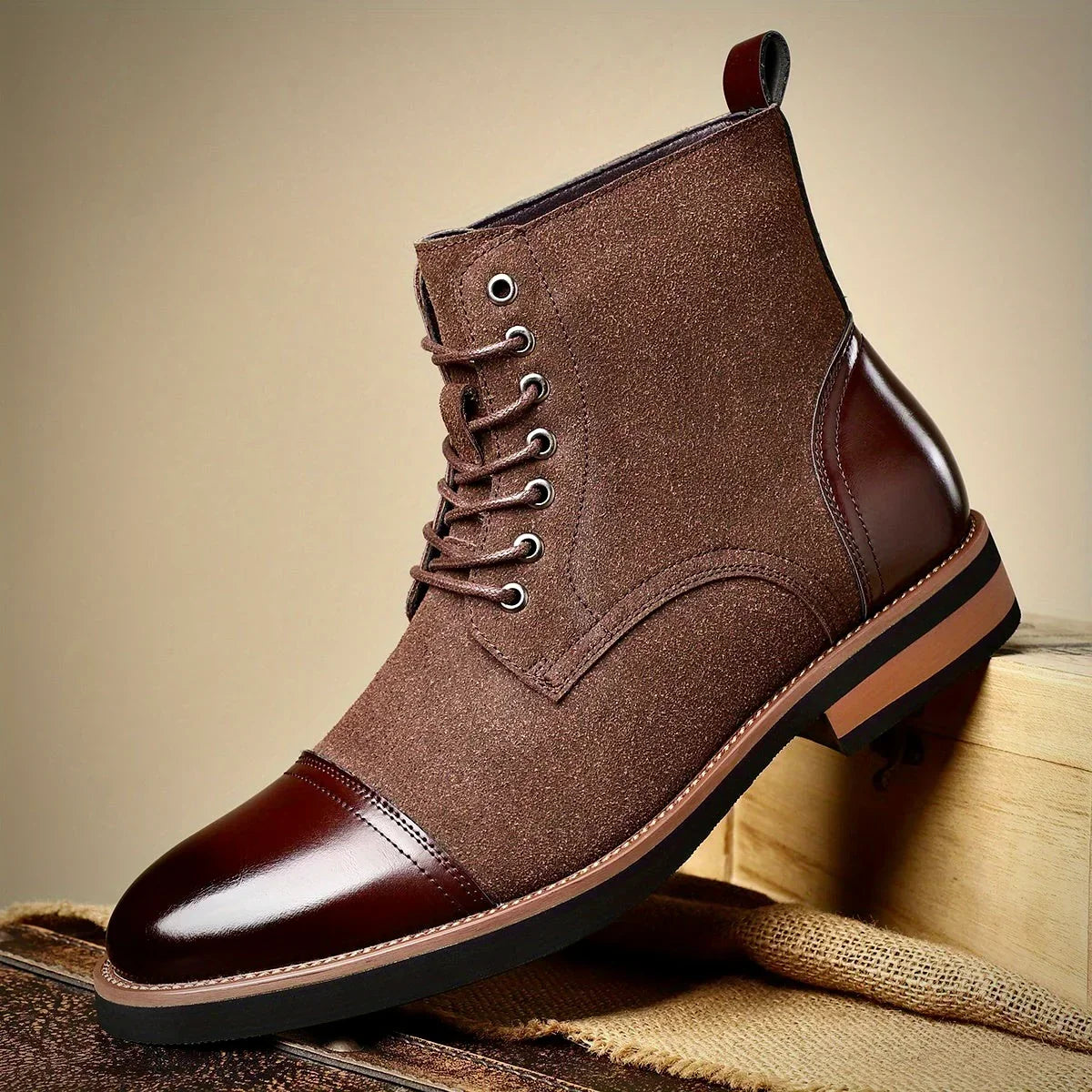 Oliver | Two-Tone Oxford Ankle Boots