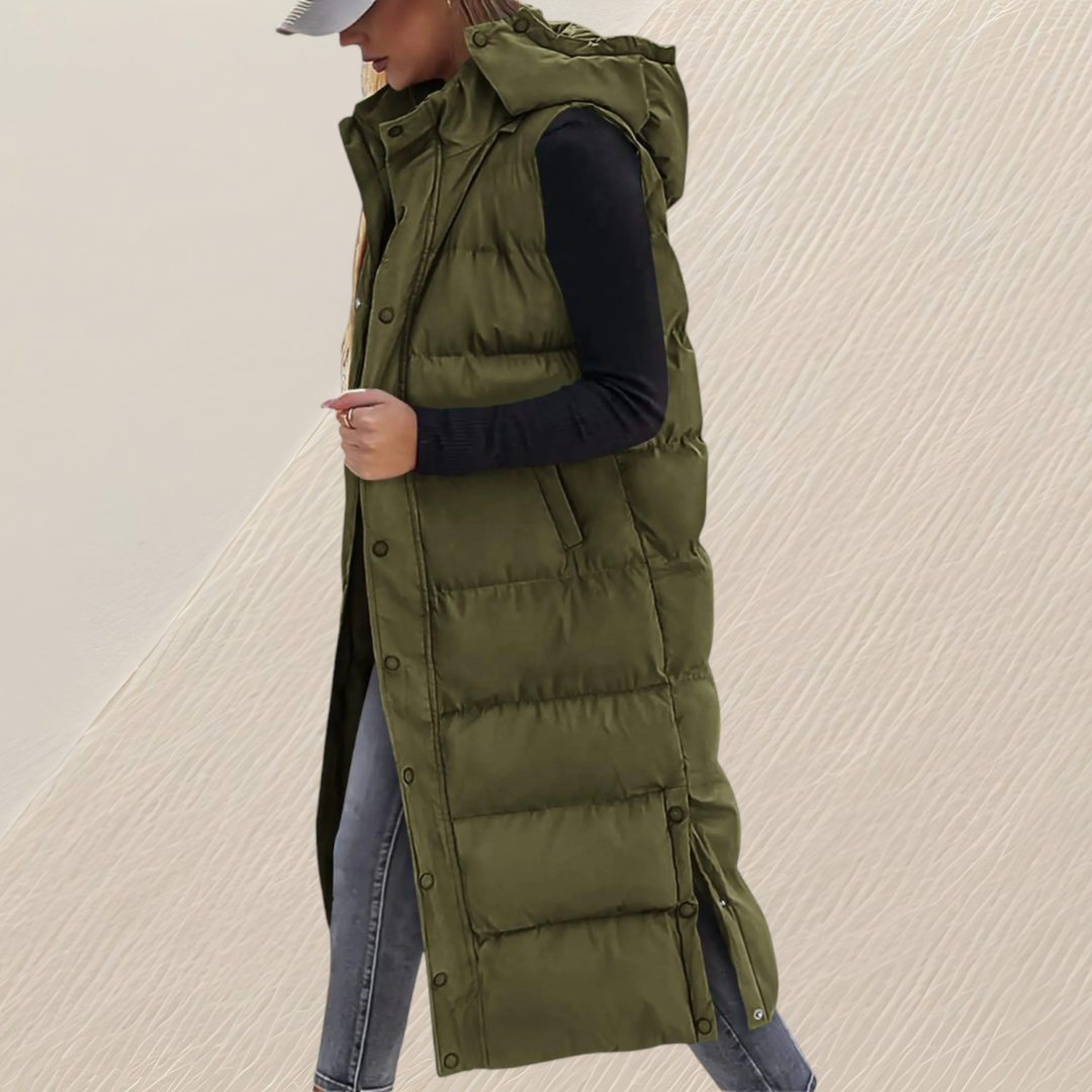 Elara Hooded Maxi Puffer Vest