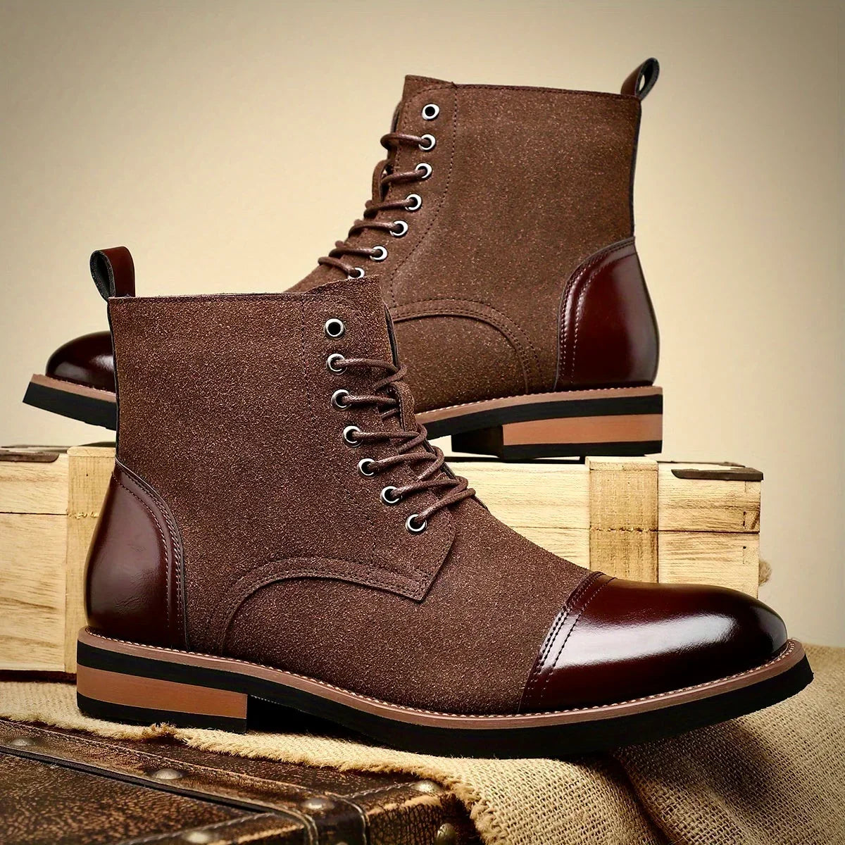 Oliver | Two-Tone Oxford Ankle Boots